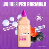 Тональный флюид NYX Professional Makeup Make Em Wonder матирующий, среднее покрытие, с гиалуроновой кислотой и витамином С, 30 мл, оттенок 39 Cocoa — фото 8