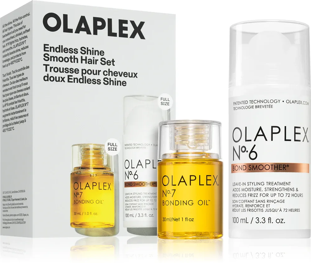 Набор для гладкости и блеска волос Olaplex Endless Shine Smooth Hair Set, стайлинговый крем и масло, 1 шт