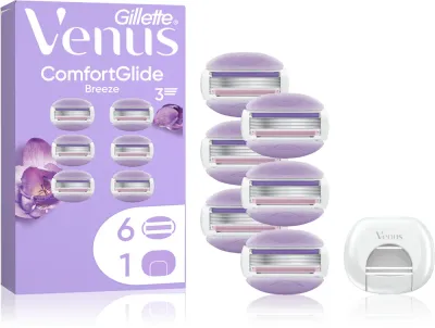 Сменные картриджи для бритвы Gillette Venus ComfortGlide Breeze с гелевыми полосками, 3 лезвия, 6 шт