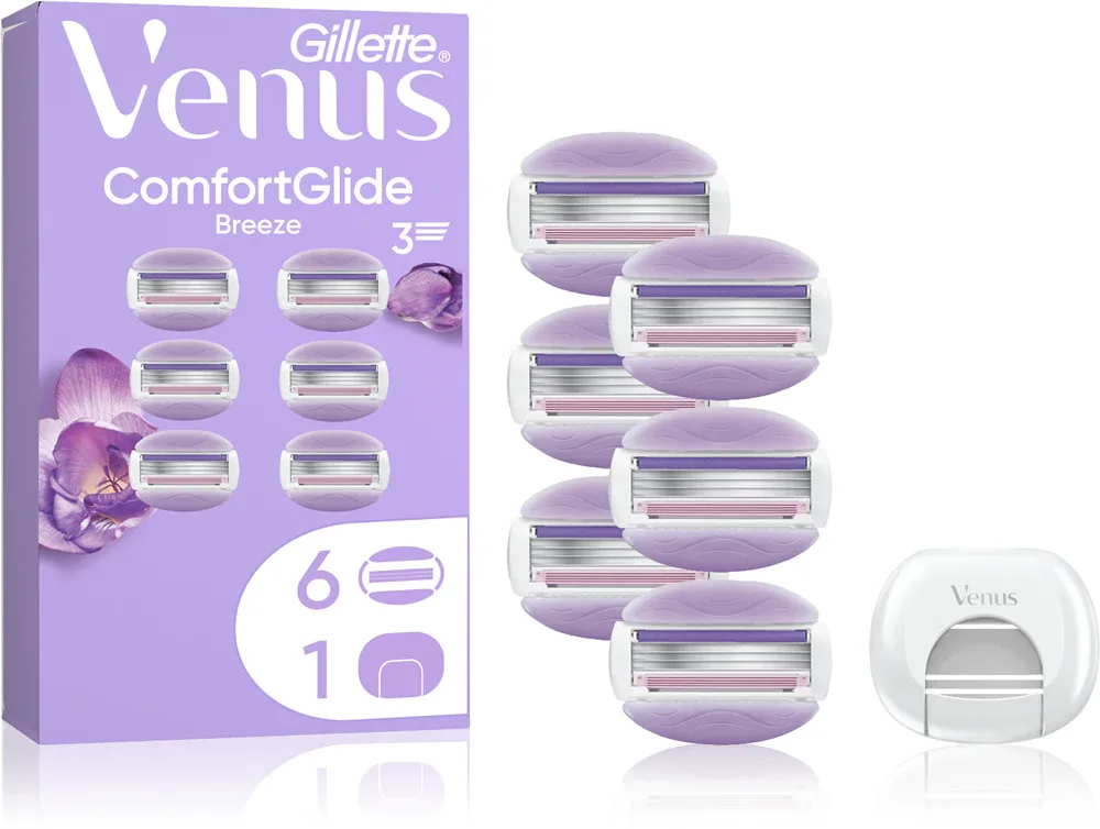 Сменные картриджи для бритвы Gillette Venus ComfortGlide Breeze с гелевыми полосками, 3 лезвия, 6 шт