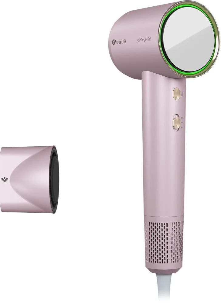 Фен Truelife HairDryer D6 с ионизацией, розовый, с насадкой-концентратором, 1 шт