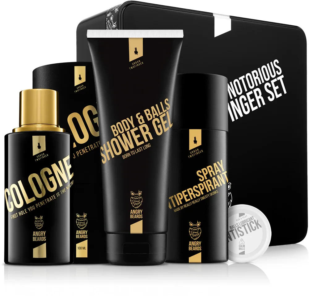 Набор косметический Angry Beards Urban Twofinger Notorius Set мужской, подарочный, 5 предметов, 5 шт