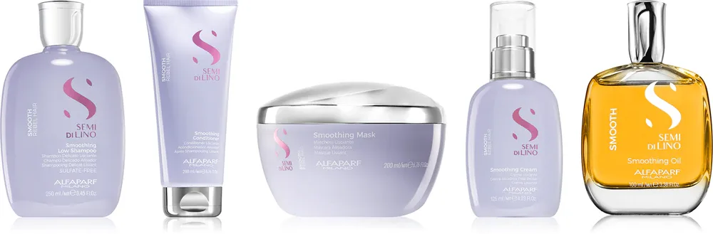 Набор для волос Alfaparf Milano Semi di Lino Smooth Smoothing Kit разглаживающий, для непослушных волос, 5 предметов, 5 шт