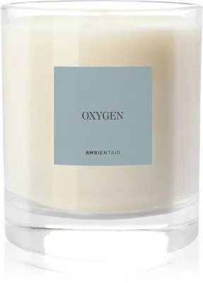 Свеча ароматическая Ambientair COLOURS Oxygen с чистым воздушным ароматом, растительный воск, 200 г