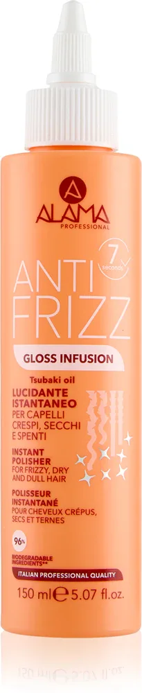 Сыворотка для волос Alama Professional Anti Frizz Gloss Infusion несмываемая, для блеска, 150 мл