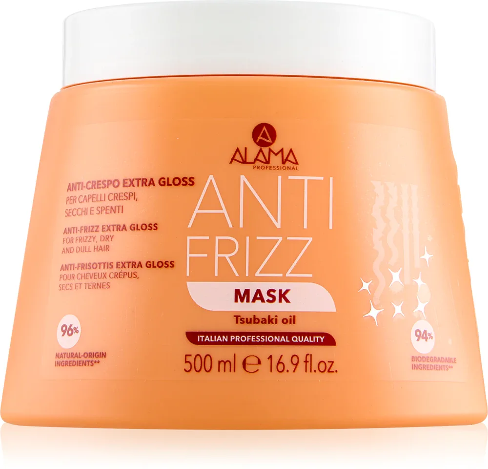 Маска для волос Alama Professional Anti Frizz Gloss Mask разглаживающая, для блеска, 500 мл