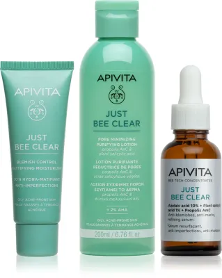 Набор косметики для лица Apivita Just Bee Clear для жирной и проблемной кожи, 1 шт