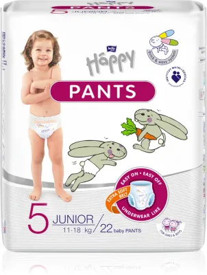 Трусики-подгузники детские BELLA Baby Happy Pants высокой впитываемости, дышащие, 22 шт Junior 11-18 кг