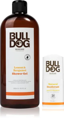 Набор косметики Bulldog Lemon Bergamot мужской, гель для душа 500 мл и дезодорант-ролик 75 мл