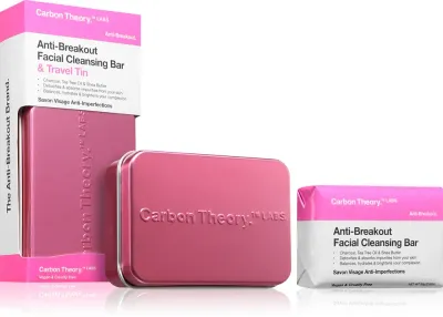 Мыло для умывания Carbon Theory Anti-Breakout Facial Cleansing Bar с активированным углём, для проблемной кожи, 80 г
