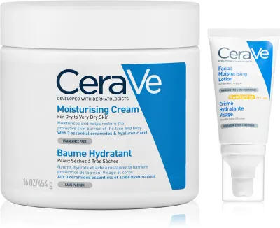 Набор средств для ухода за кожей CeraVe Moisturizers крем и уход с SPF 50, для сухой кожи, 454 г + 52 мл