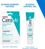 Набор для ухода за кожей лица CeraVe Cleansers Blemish Control Cleanser гель, локальный уход и патчи, 473 мл + 40 мл + 22 шт — фото 2