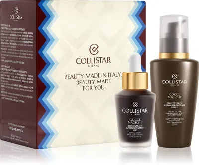Набор средств для автозагара Collistar Magic Drops Gift Set концентрат для лица 30 мл и эмульсия для тела и ног 125 мл, подарочный