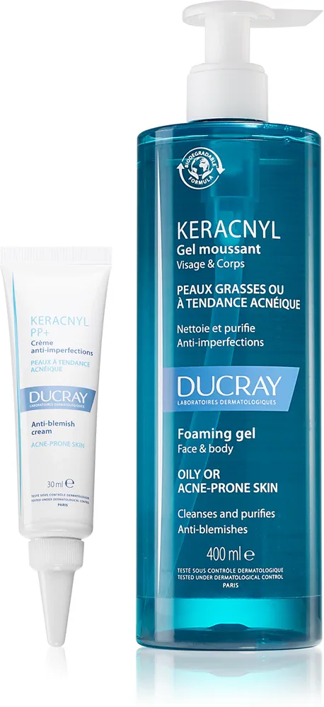 Набор для лица Ducray Keracnyl для жирной кожи со склонностью к акне, 1 шт