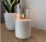 Свеча декоративная Emocio Pearl Wax White с хлопковым фитилём, белая, 350 г — фото 6