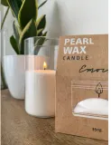 Свеча декоративная Emocio Pearl Wax White с хлопковым фитилём, белая, 350 г — фото 7
