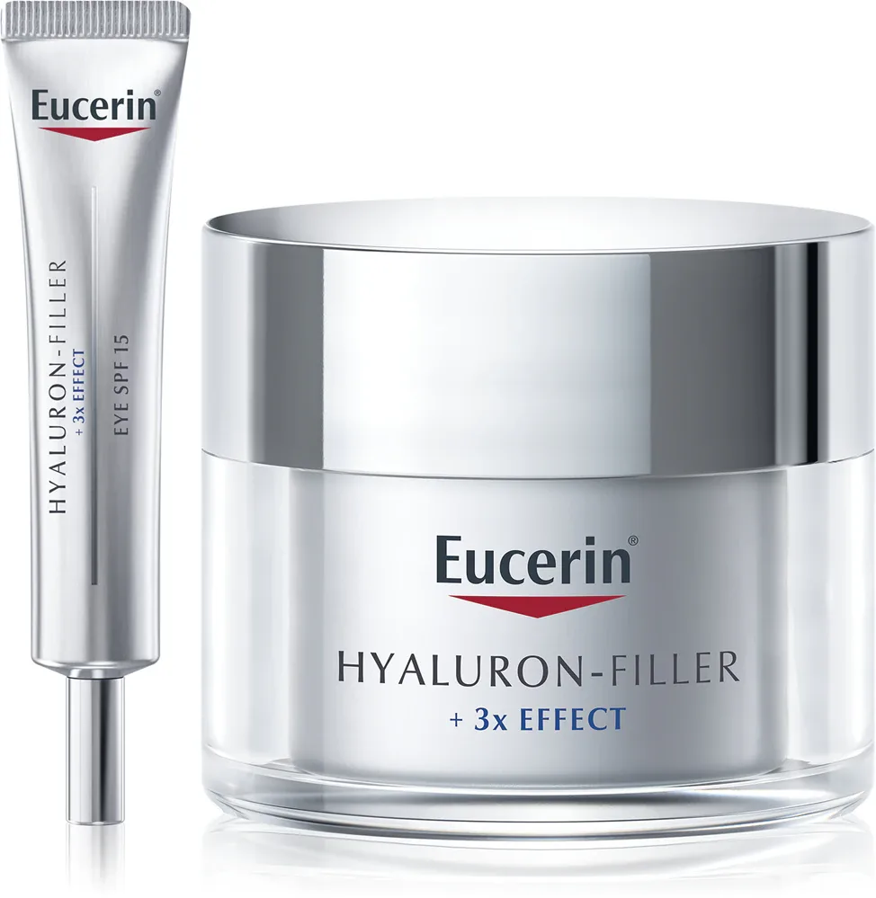 Набор для ухода за лицом Eucerin Hyaluron-Filler Anti-age Care дневной крем SPF 30 и крем для век, 1 шт