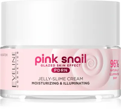 Крем для лица Eveline Cosmetics Pink Snail Glazed Skin Effect с гиалуроновой кислотой и маслом ши, 50 мл