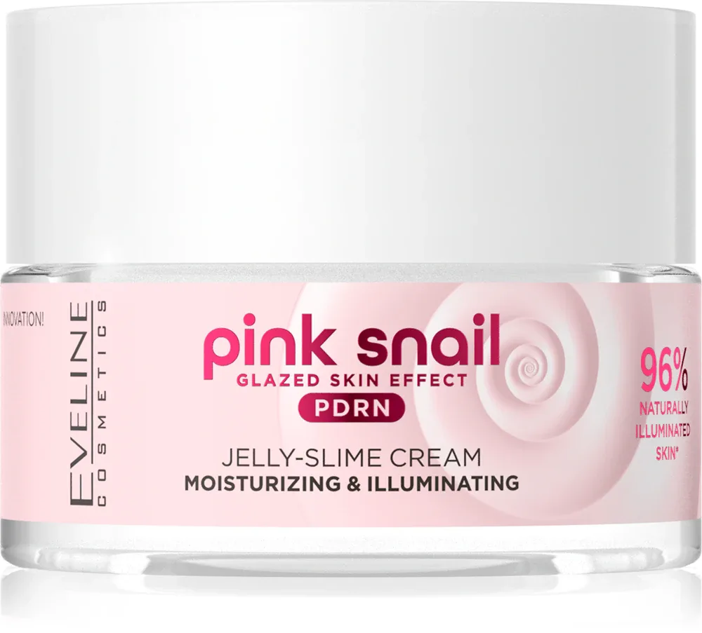 Крем для лица Eveline Cosmetics Pink Snail Glazed Skin Effect с гиалуроновой кислотой и маслом ши, 50 мл
