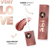Помада для губ Eveline Cosmetics VINY LOVE Vinyl Lip Liquid жидкая, глянцевая, стойкая, 4 мл, оттенок 01 — фото 3