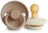 Пустышки FRIGG Rope Size 1 каучуковые, для возраста 0-6 месяцев, 2 шт Cream/Croissant — фото 1