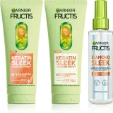 Набор для волос Garnier Fructis Keratin Sleek шампунь, кондиционер и спрей, 3 шт — фото 1