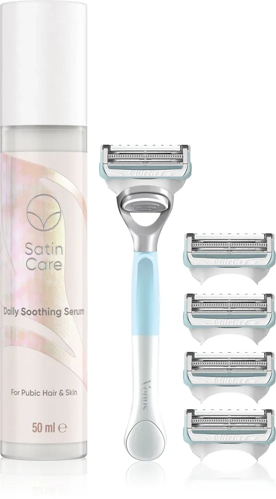 Набор для бритья Gillette Venus For Pubic Hair Skin для зоны бикини, со смягчающей сывороткой, 1 шт