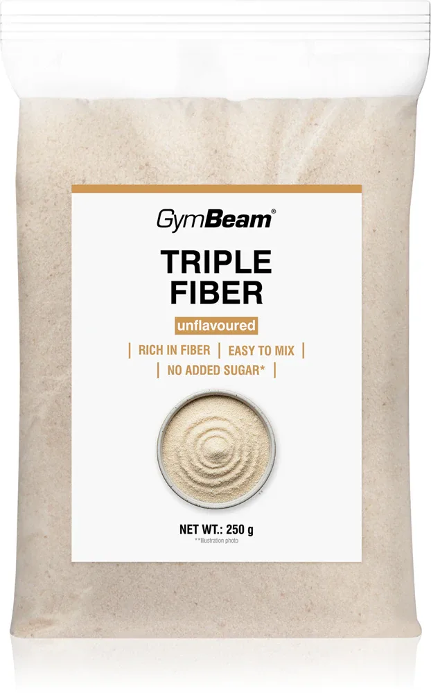 Клетчатка GymBeam Triple Fiber, порошок, с инулином и псиллиумом, 250 г smak Unflavored