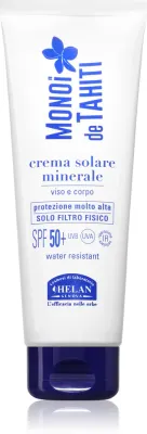 Крем солнцезащитный Helan MONOI de TAHITI Mineral Sun Cream с минеральным фильтром, водостойкий, SPF 50+, 125 мл