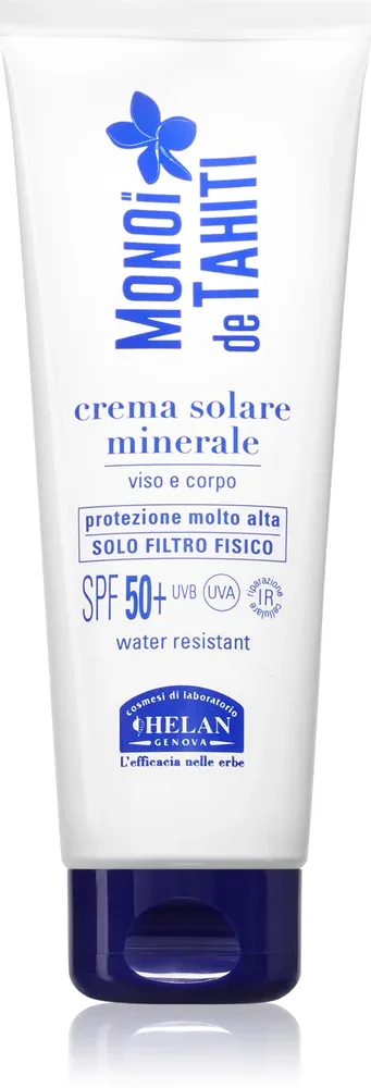 Крем солнцезащитный Helan MONOI de TAHITI Mineral Sun Cream с минеральным фильтром, водостойкий, SPF 50+, 125 мл