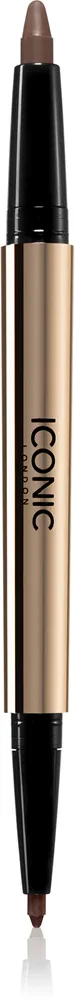 Карандаш для глаз ICONIC London Smokey Eye Duo Kajal стойкий, насыщенного цвета, 0,85 г, оттенок Chocolate Brown