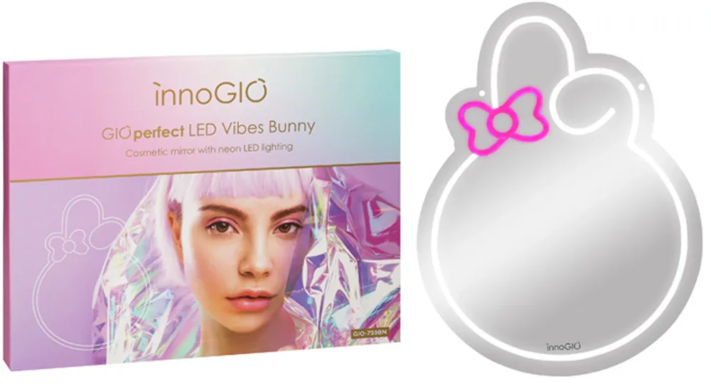Зеркало косметическое innoGIO Vibes Bunny GIO-759BN для макияжа, 1 шт 30 cm x 40cm x 1cm