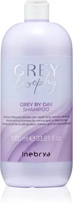 Шампунь для волос Inebrya Greylosophy Grey By Day Shampoo для седых волос, с маслом авокадо, 1000 мл