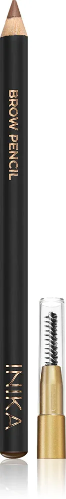 Карандаш для бровей INIKA Organic Brow Pencil кремовый, со щёточкой, 1,1 г, оттенок Brunette