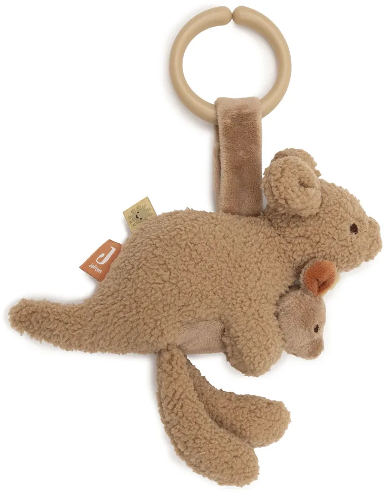 Игрушка подвесная JOLLEIN Kangaroots Musical Hanger детская плюшевая, коричневая, 1 шт 0m+