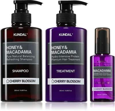 Набор для ухода за волосами KUNDAL Honey Macadamia Cherry Blossom для сухих и повреждённых волос, 1 шт