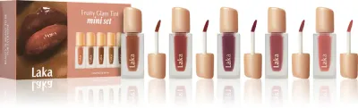 Набор блесков для губ Laka Fruity Glam Mini Set подарочный, 5 × 1,9 г