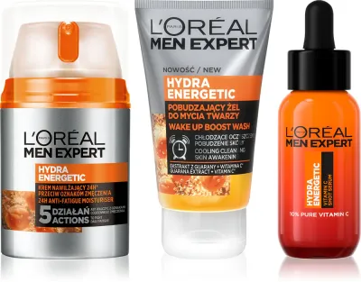L’Oréal Paris Men Expert Hydra Energetic - Набор для ухода за лицом L’Oreal Paris Men Expert Hydra Energetic мужской, сыворотка, гель и крем, 3 шт, 3 шт