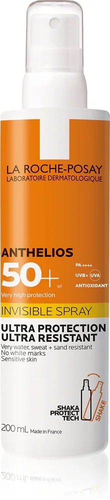 Спрей солнцезащитный La Roche-Posay Anthelios Invisible Spray SPF 50+, водостойкий, 200 мл