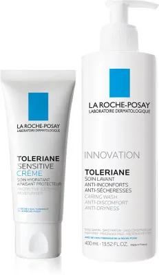 Набор для лица La Roche-Posay Toleriane увлажняющий крем и очищающий крем, 40 мл и 400 мл