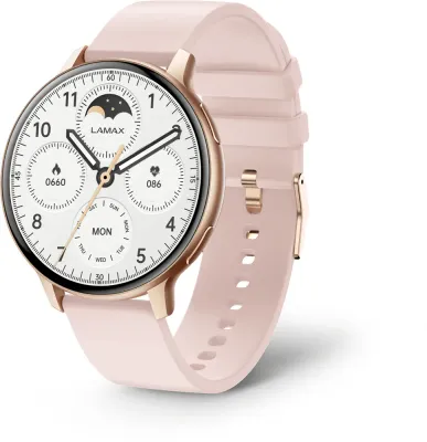 Смарт-часы LAMAX Electronics Aura Rose Gold с измерением пульса, 1 шт