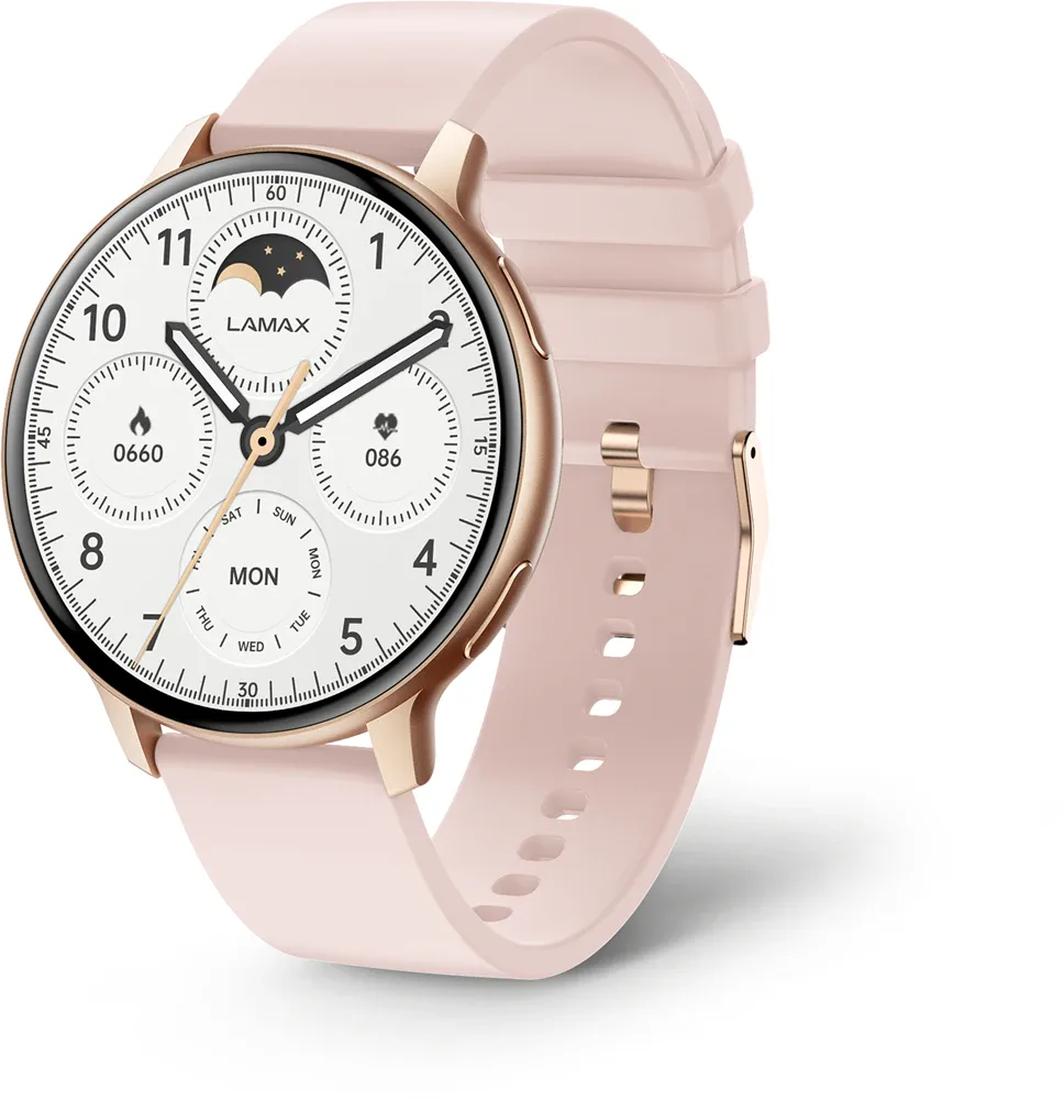 Смарт-часы LAMAX Electronics Aura Rose Gold с измерением пульса, 1 шт