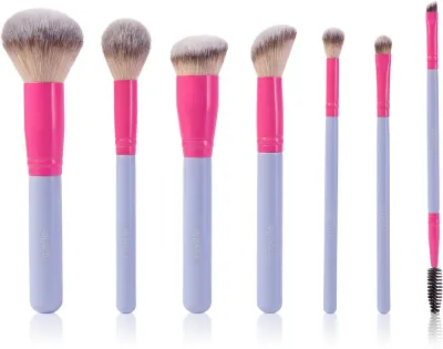 Набор кистей для макияжа Noelle Makeup Brush Set 7/1 Candy с синтетическим ворсом, для пудровых и кремовых текстур, 7 шт
