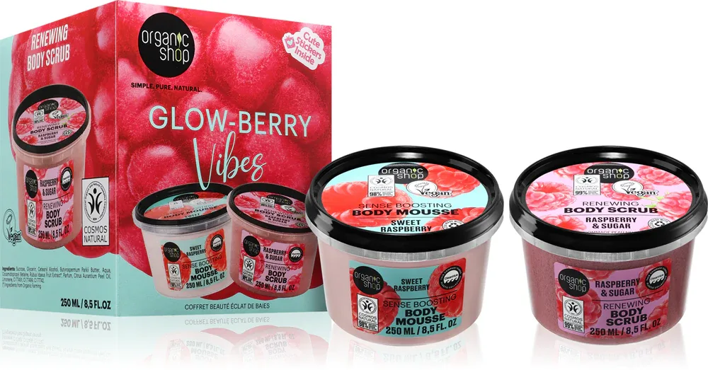 Набор косметики для тела Organic Shop Glow-Berry Vibes с малиной, подарочный