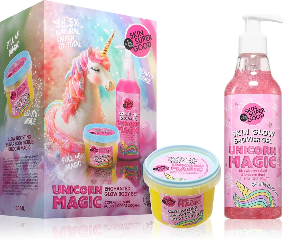 Набор косметики для тела Organic Shop Skin Super Good Unicorn Magic осветляющий, подарочный