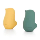 Petite&Mars Love Birds - Игрушка для купания Petite Mars Love Birds сенсорная, 2 шт 6 m+ Ochre Green, 2 шт — фото 1