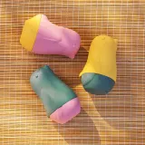 Petite&Mars Love Birds - Игрушка для купания Petite Mars Love Birds сенсорная, 2 шт 6 m+ Ochre Green, 2 шт — фото 3