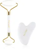 Набор для массажа лица и шеи PALSAR7 Massage Roller and Guasha White Jade, подарочный, белый — фото 1