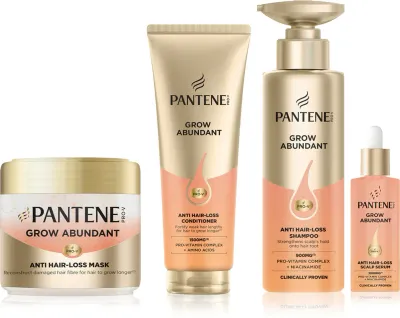 Набор против выпадения волос Pantene Grow Abundant шампунь, сыворотка, маска и бальзам, 1 шт