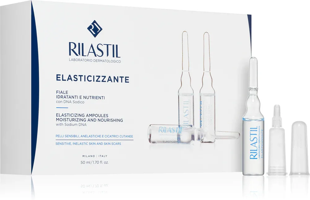 Ампулы для лица Rilastil Elasticizzante повышающие эластичность кожи, для кожи с рубцами, 10× 5 мл